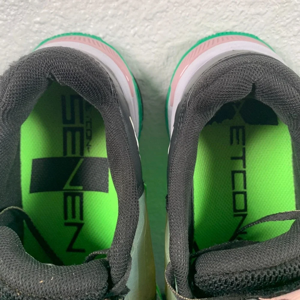 Nike Metcon 7 Womens 7.5 Black Green Strike Lace Lock Training Crossfit Shoes